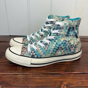 Converse Chuck Taylor All Star High Geometric in Rapid Teal / Cream
